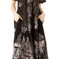 Sakkas Ronny Lace Embroidered Cap Sleeve Tie Dye Wash Caftan Dress / Cover Up