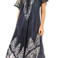 Sakkas Ronny Lace Embroidered Cap Sleeve Tie Dye Wash Caftan Dress / Cover Up
