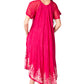 Sakkas Ronny Lace Embroidered Cap Sleeve Tie Dye Wash Caftan Dress / Cover Up
