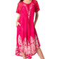 Sakkas Ronny Lace Embroidered Cap Sleeve Tie Dye Wash Caftan Dress / Cover Up