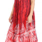 Sakkas Ronny Lace Embroidered Cap Sleeve Tie Dye Wash Caftan Dress / Cover Up