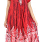 Sakkas Ronny Lace Embroidered Cap Sleeve Tie Dye Wash Caftan Dress / Cover Up