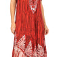 Sakkas Ronny Lace Embroidered Cap Sleeve Tie Dye Wash Caftan Dress / Cover Up