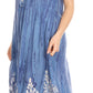 Sakkas Ronny Lace Embroidered Cap Sleeve Tie Dye Wash Caftan Dress / Cover Up