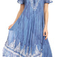 Sakkas Ronny Lace Embroidered Cap Sleeve Tie Dye Wash Caftan Dress / Cover Up