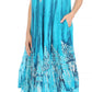 Sakkas Ronny Lace Embroidered Cap Sleeve Tie Dye Wash Caftan Dress / Cover Up