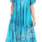 Sakkas Ronny Lace Embroidered Cap Sleeve Tie Dye Wash Caftan Dress / Cover Up