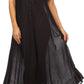 Sakkas Shasta Lace Embroidered Cap Sleeves Long Caftan Dress / Cover Up