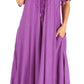 Sakkas Shasta Lace Embroidered Cap Sleeves Long Caftan Dress / Cover Up