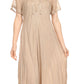 Sakkas Shasta Lace Embroidered Cap Sleeves Long Caftan Dress / Cover Up