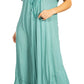 Sakkas Egan Women's Long Embroidered Caftan Dress / Cover Up With Embroidered Cap Sleeves
