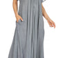 Sakkas Egan Women's Long Embroidered Caftan Dress / Cover Up With Embroidered Cap Sleeves