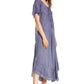 Sakkas Egan Women's Long Embroidered Caftan Dress / Cover Up With Embroidered Cap Sleeves