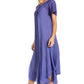 Sakkas Egan Women's Long Embroidered Caftan Dress / Cover Up With Embroidered Cap Sleeves