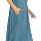Sakkas Egan Women's Long Embroidered Caftan Dress / Cover Up With Embroidered Cap Sleeves