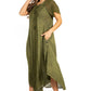 Sakkas Egan Women's Long Embroidered Caftan Dress / Cover Up With Embroidered Cap Sleeves