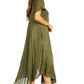 Sakkas Egan Women's Long Embroidered Caftan Dress / Cover Up With Embroidered Cap Sleeves