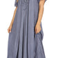 Sakkas Egan Women's Long Embroidered Caftan Dress / Cover Up With Embroidered Cap Sleeves