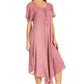 Sakkas Egan Women's Long Embroidered Caftan Dress / Cover Up With Embroidered Cap Sleeves