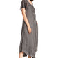 Sakkas Egan Women's Long Embroidered Caftan Dress / Cover Up With Embroidered Cap Sleeves
