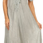 Sakkas Egan Women's Long Embroidered Caftan Dress / Cover Up With Embroidered Cap Sleeves