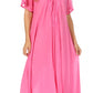Sakkas Egan Women's Long Embroidered Caftan Dress / Cover Up With Embroidered Cap Sleeves