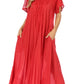 Sakkas Egan Women's Long Embroidered Caftan Dress / Cover Up With Embroidered Cap Sleeves