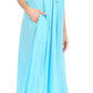 Sakkas Egan Women's Long Embroidered Caftan Dress / Cover Up With Embroidered Cap Sleeves