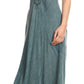 Sakkas Egan Women's Long Embroidered Caftan Dress / Cover Up With Embroidered Cap Sleeves