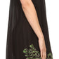 Sakkas Gasha Sleeveless Mid Length Caftan Dress With Embroidery Details And V Neck