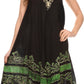 Sakkas Gasha Sleeveless Mid Length Caftan Dress With Embroidery Details And V Neck