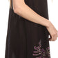 Sakkas Gasha Sleeveless Mid Length Caftan Dress With Embroidery Details And V Neck