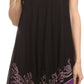 Sakkas Gasha Sleeveless Mid Length Caftan Dress With Embroidery Details And V Neck
