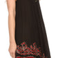 Sakkas Gasha Sleeveless Mid Length Caftan Dress With Embroidery Details And V Neck