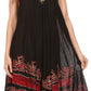 Sakkas Gasha Sleeveless Mid Length Caftan Dress With Embroidery Details And V Neck