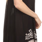 Sakkas Gasha Sleeveless Mid Length Caftan Dress With Embroidery Details And V Neck