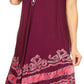 Sakkas Gasha Sleeveless Mid Length Caftan Dress With Embroidery Details And V Neck