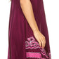Sakkas Gasha Sleeveless Mid Length Caftan Dress With Embroidery Details And V Neck