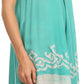 Sakkas Gasha Sleeveless Mid Length Caftan Dress With Embroidery Details And V Neck