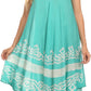 Sakkas Gasha Sleeveless Mid Length Caftan Dress With Embroidery Details And V Neck