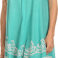 Sakkas Gasha Sleeveless Mid Length Caftan Dress With Embroidery Details And V Neck