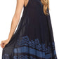Sakkas Gasha Sleeveless Mid Length Caftan Dress With Embroidery Details And V Neck