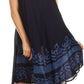 Sakkas Gasha Sleeveless Mid Length Caftan Dress With Embroidery Details And V Neck