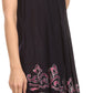 Sakkas Gasha Sleeveless Mid Length Caftan Dress With Embroidery Details And V Neck
