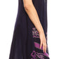 Sakkas Gasha Sleeveless Mid Length Caftan Dress With Embroidery Details And V Neck