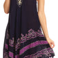 Sakkas Gasha Sleeveless Mid Length Caftan Dress With Embroidery Details And V Neck