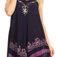 Sakkas Gasha Sleeveless Mid Length Caftan Dress With Embroidery Details And V Neck