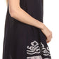 Sakkas Gasha Sleeveless Mid Length Caftan Dress With Embroidery Details And V Neck
