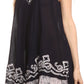 Sakkas Gasha Sleeveless Mid Length Caftan Dress With Embroidery Details And V Neck