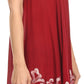 Sakkas Gasha Sleeveless Mid Length Caftan Dress With Embroidery Details And V Neck